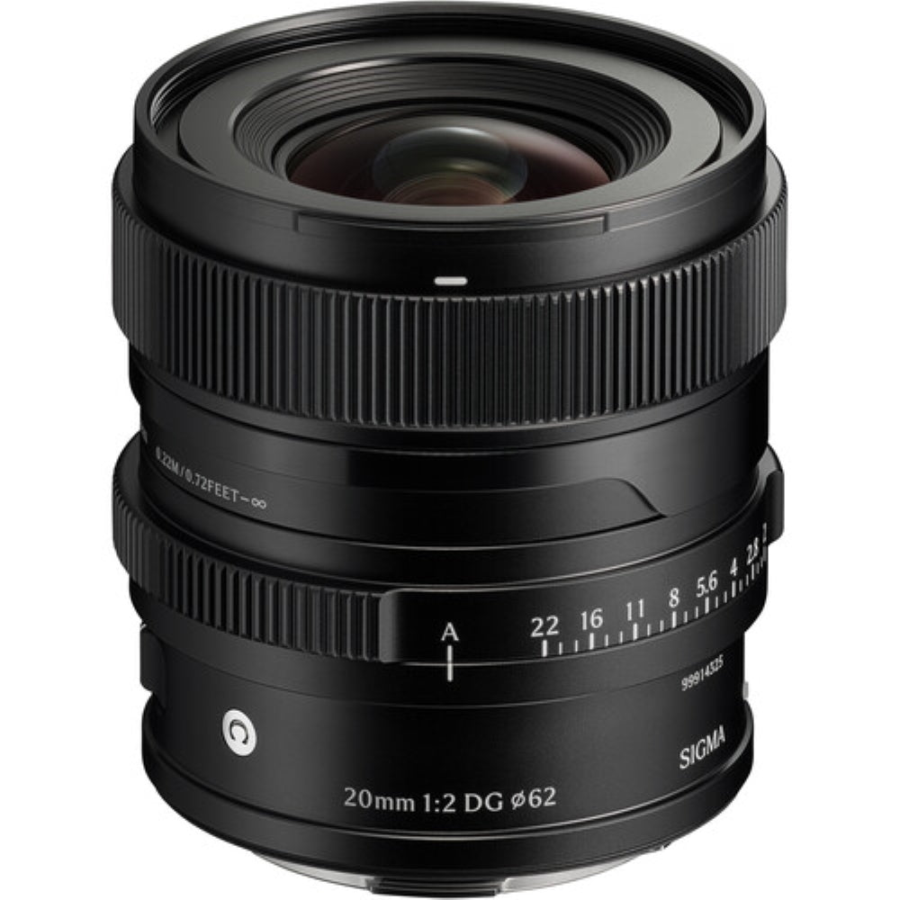Sigma 20mm f/2 DG Contemporary Lens Compatible with L-Mount (Full Frame) Black Bundle with 62mm UV Filter + Lens Cap Keeper + Cleaning Kit + Cleaning Cloth (5 Items)