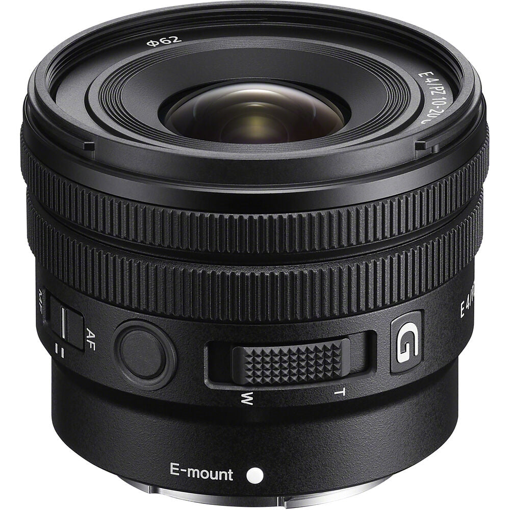 Sony E 10-20mm f/4 PZ G Lens Compatible with Sony E Mount Bundled with 62mm UV Filter + Lens Cap Keeper + Deluxe Cleaning Kit - Blower, Lens Pen, Brush & Case + Microfiber Cleaning Cloth