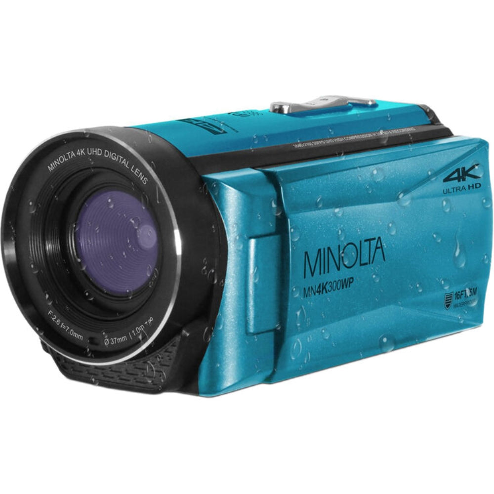 Minolta MN4K300WP UHD 4K Waterproof Camera | Blue