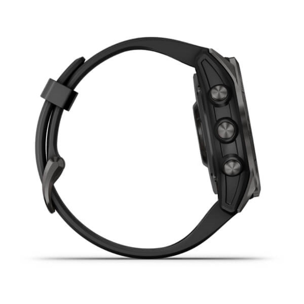 Garmin fenix 7S Sapphire Solar GPS Watch | Carbon Gray DLC Titanium with Black Band