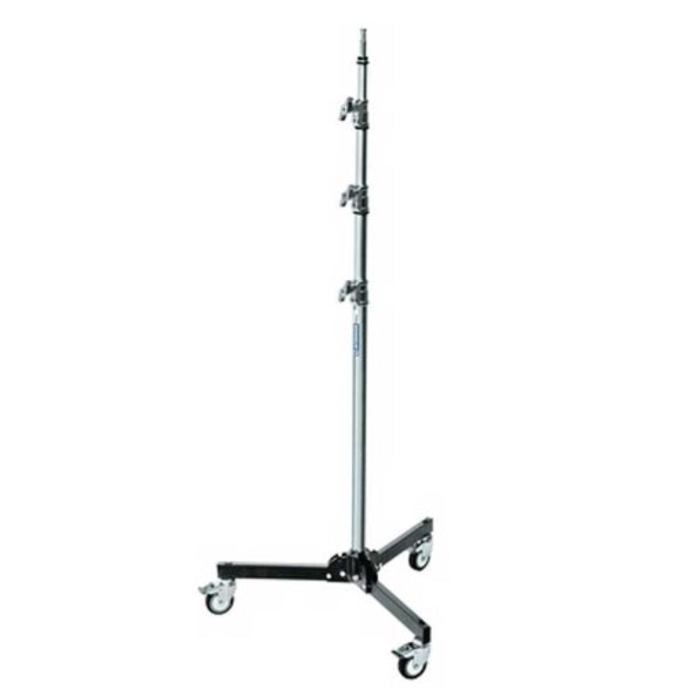 Avenger A5033 Roller 33 Folding Base Stand with Braked Wheels | Chrome/Black, 10.8'