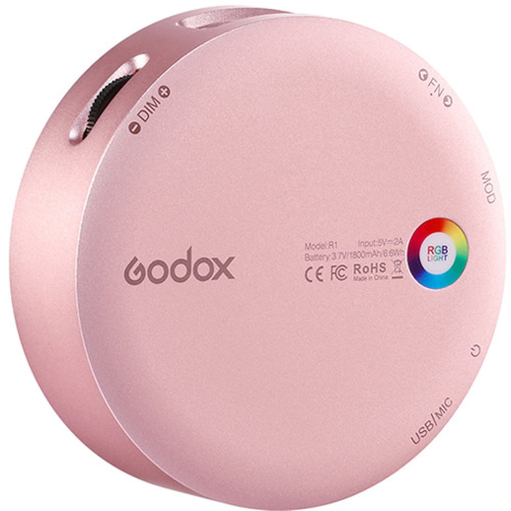Godox Round Mini RGB LED Magnetic Light | Pink
