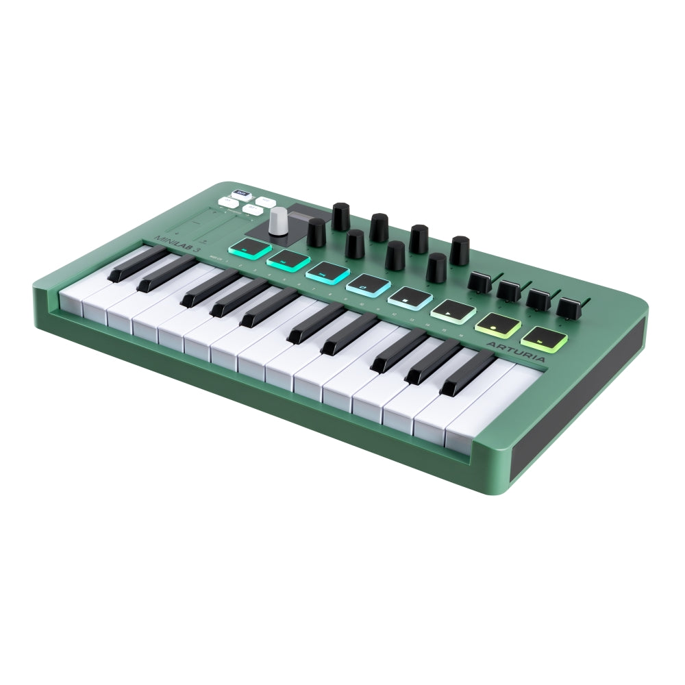 Arturia MiniLab 3 Compact MIDI Keyboard and Pad Controller | Mint Green