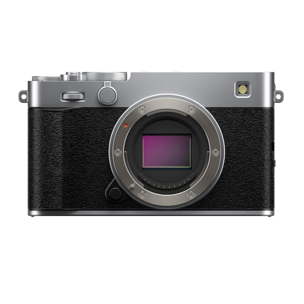FUJIFILM X-E5 Mirrorless Camera (Silver) Bundle with Viltrox AF 28mm f/4.5 XF Lens + 64GB Memory Card + Memory Card Case + Battery Charger + Camera Bag + Cleaning Kit (11 Items)