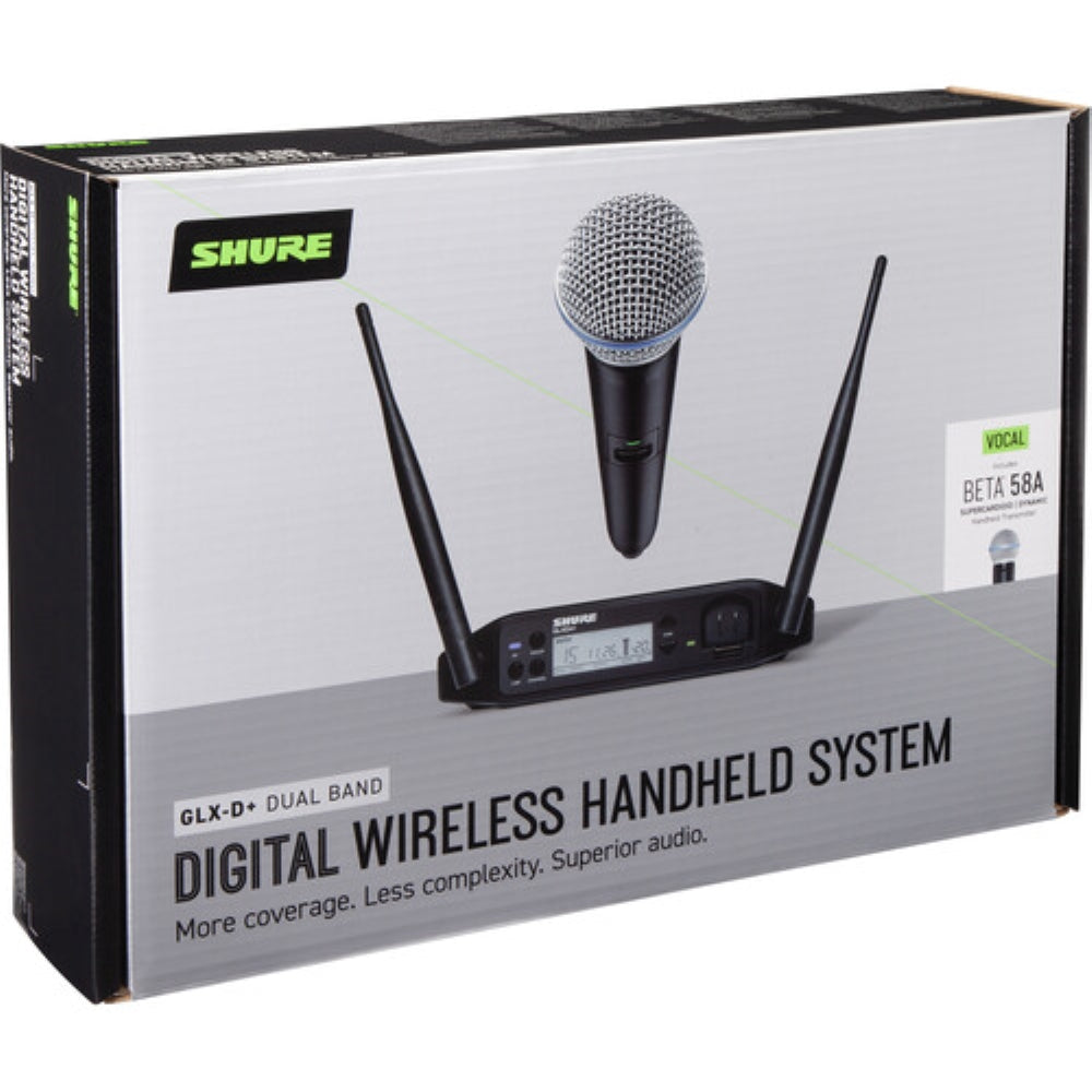 Shure GLXD24+ Dual-Band Wireless Vocal System with BETA 58A Microphone | Z3: 2.4, 5.8 GHz