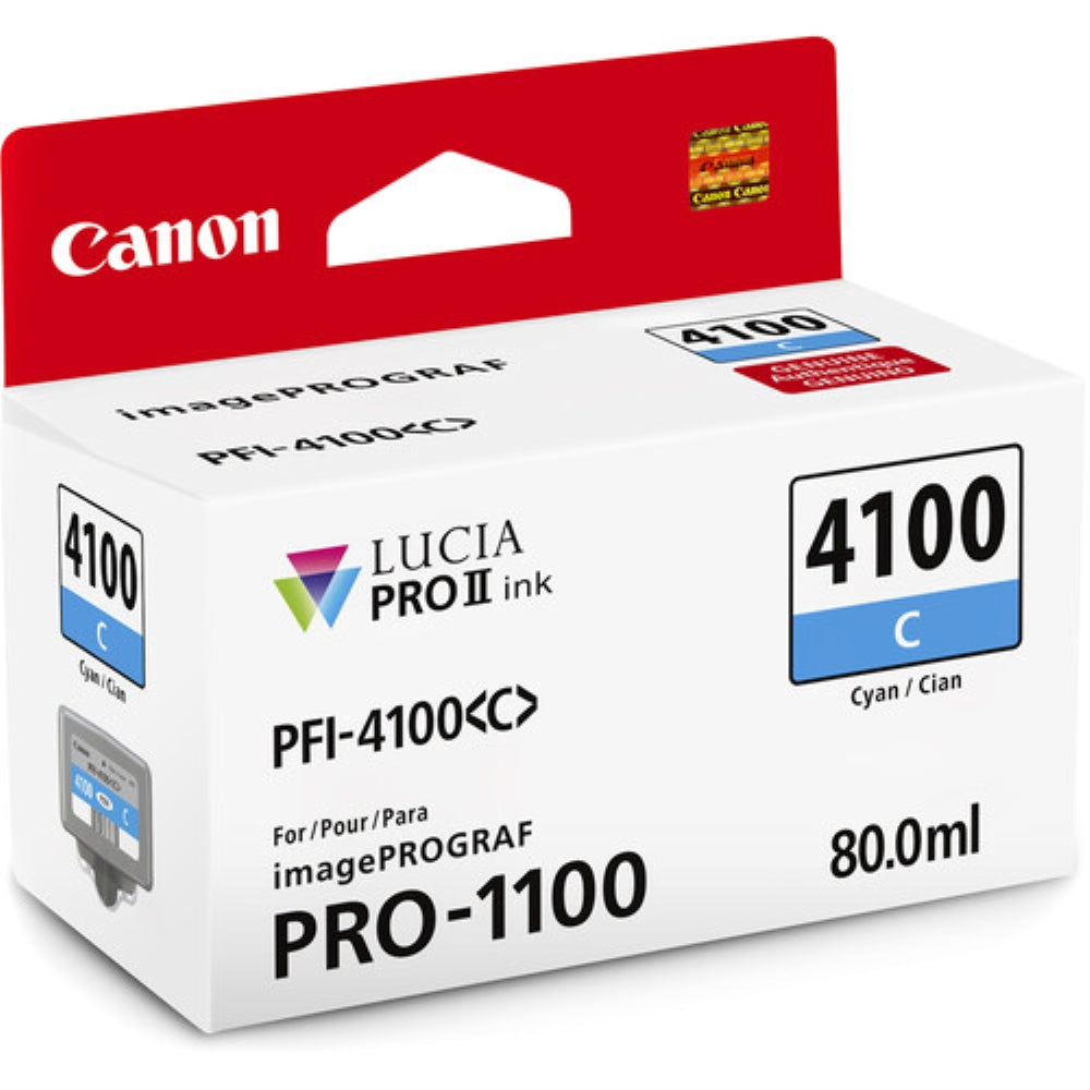 Canon PFI-4100 Cyan Pigment Ink Tank | 80mL