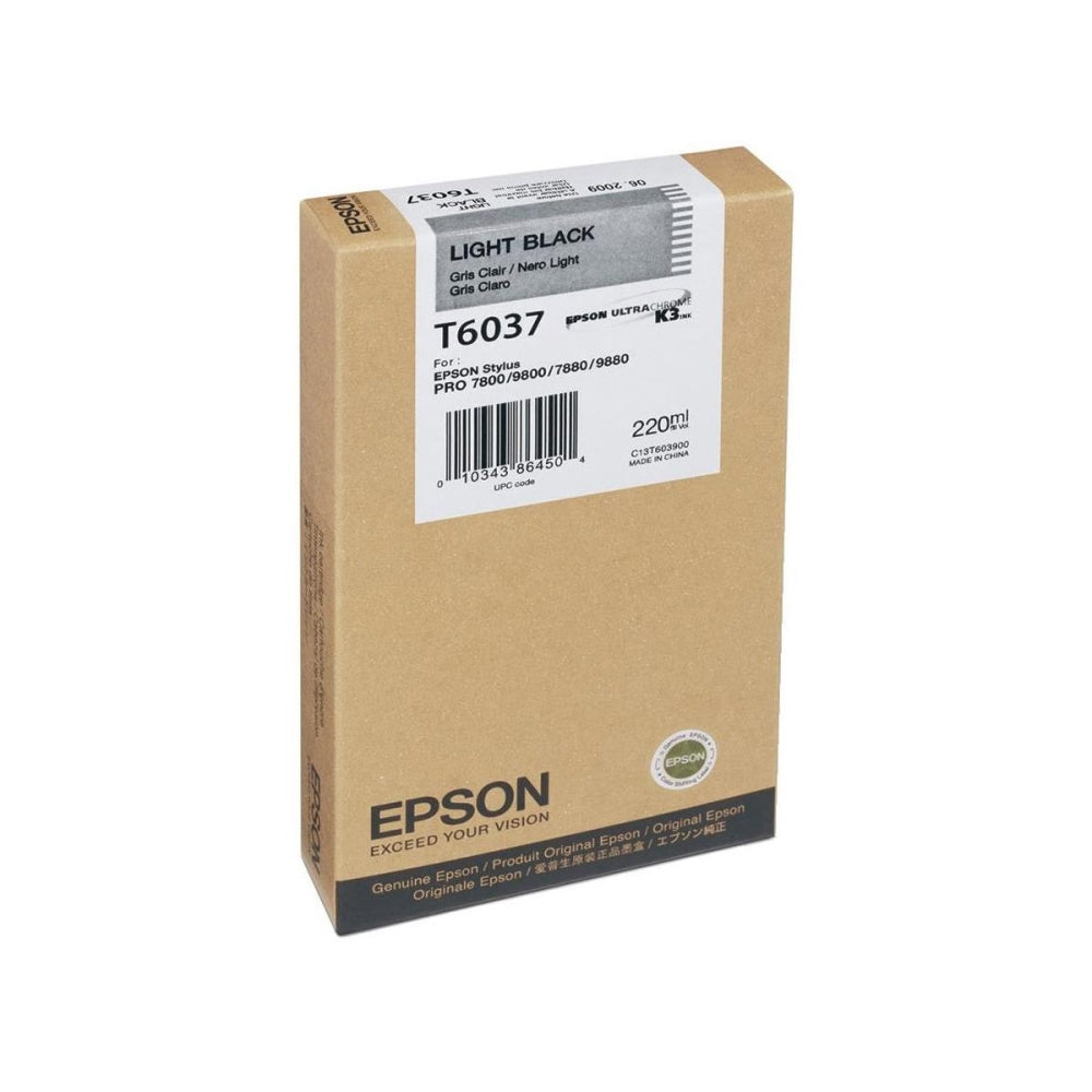 Epson T603700 Light Black UltraChrome K3 Ink Cartridge | 220 ml