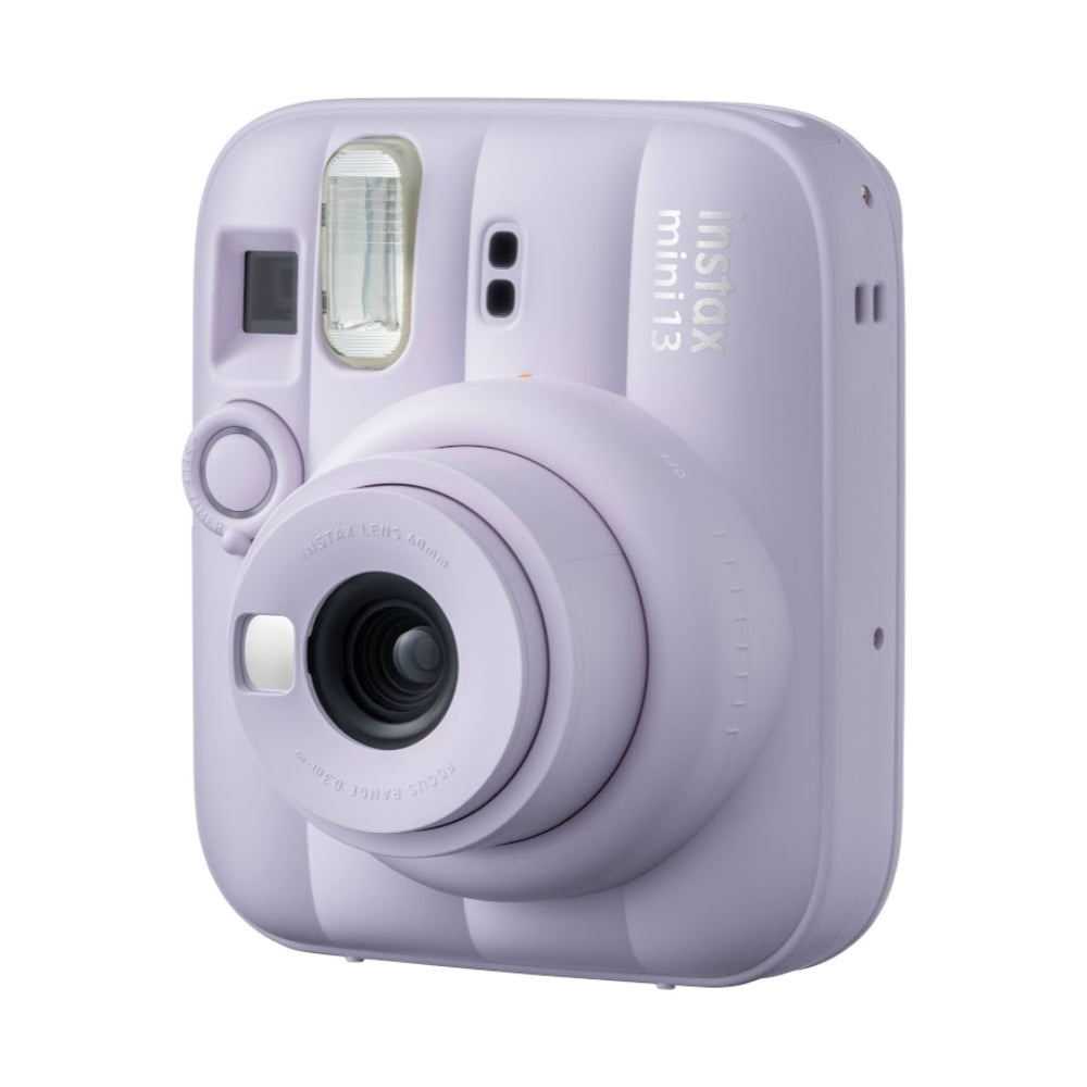 FUJIFILM INSTAX MINI 13 Instant Film Camera | Dreamy Purple Bundle with Instax Mini Film | 20 Exposures + 4 Pack AA Batteries + Mini Album, Borders, Stickers & Clips + Cleaning Cloth (5 Items)