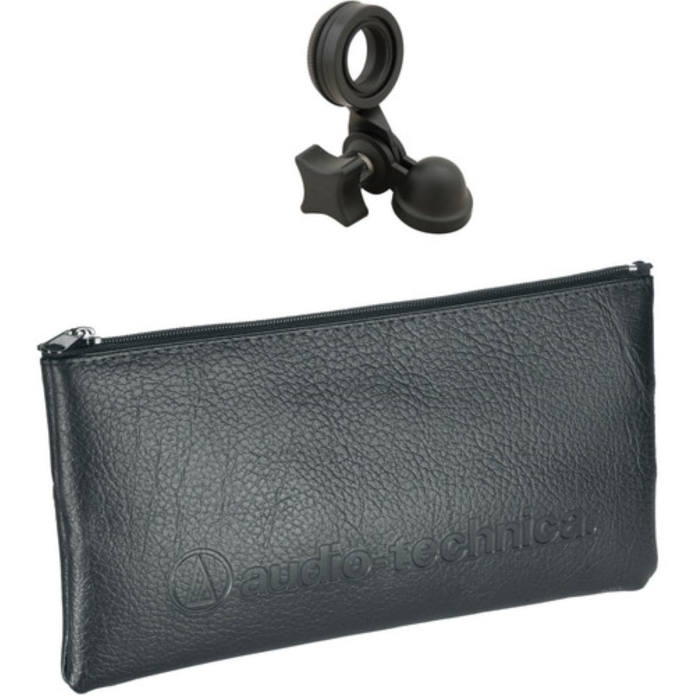 Audio-Technica AT2020 Cardioid Condenser Microphone Bundle with Audio Interface + Studio Headphones + Microphone Stand + Pop Filter + XLR Cable + Cleaning Cloth (7 Items)