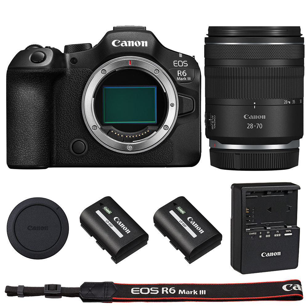 Canon EOS R6 Mark III Mirrorless Camera with RF 28-70mm f/2.8 IS STM Lens & Extra Canon LP-E6P Battery