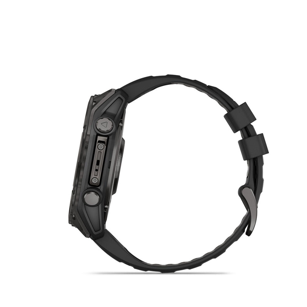 Garmin fenix 8 Sapphire 47mm AMOLED GPS Smartwatch | Carbon Gray with Black/Pebble Gray Band