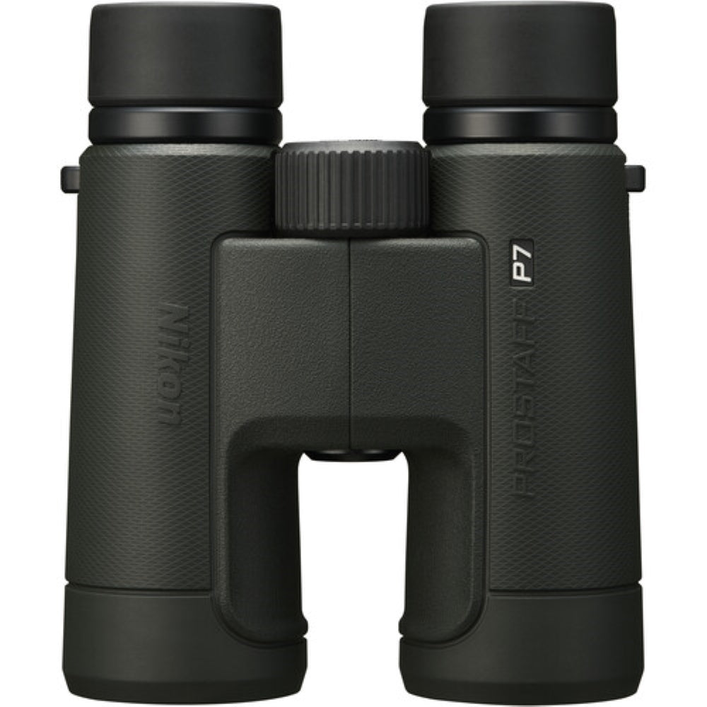 Nikon PROSTAFF P7 10x42 Binoculars Bundled with Harness Strap + Deluxe Cleaning Kit + Smartphone to Binocular adapter + Microfiber Cleaning Cloth (5 Items)