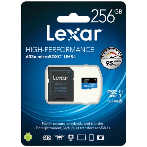 Lexar microSDXC 633x UHS-I 256GB with SD Adapter