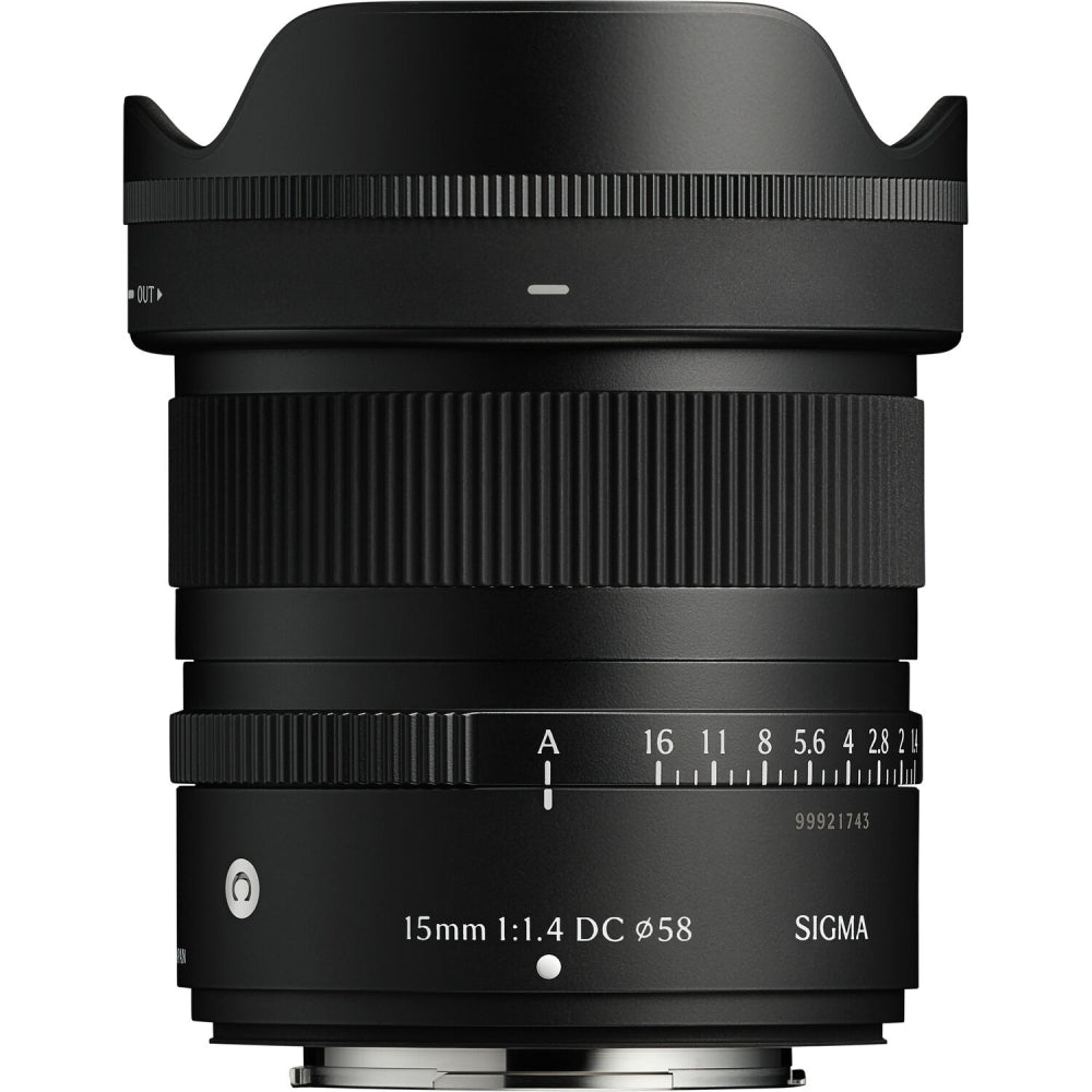 Sigma 15mm f/1.4 DC Contemporary Lens Compatible with FUJIFILM X Mount (APS-C) Bundle with 58mm UV Filter + Lens Cap Keeper + Cleaning Kit (5 Items)