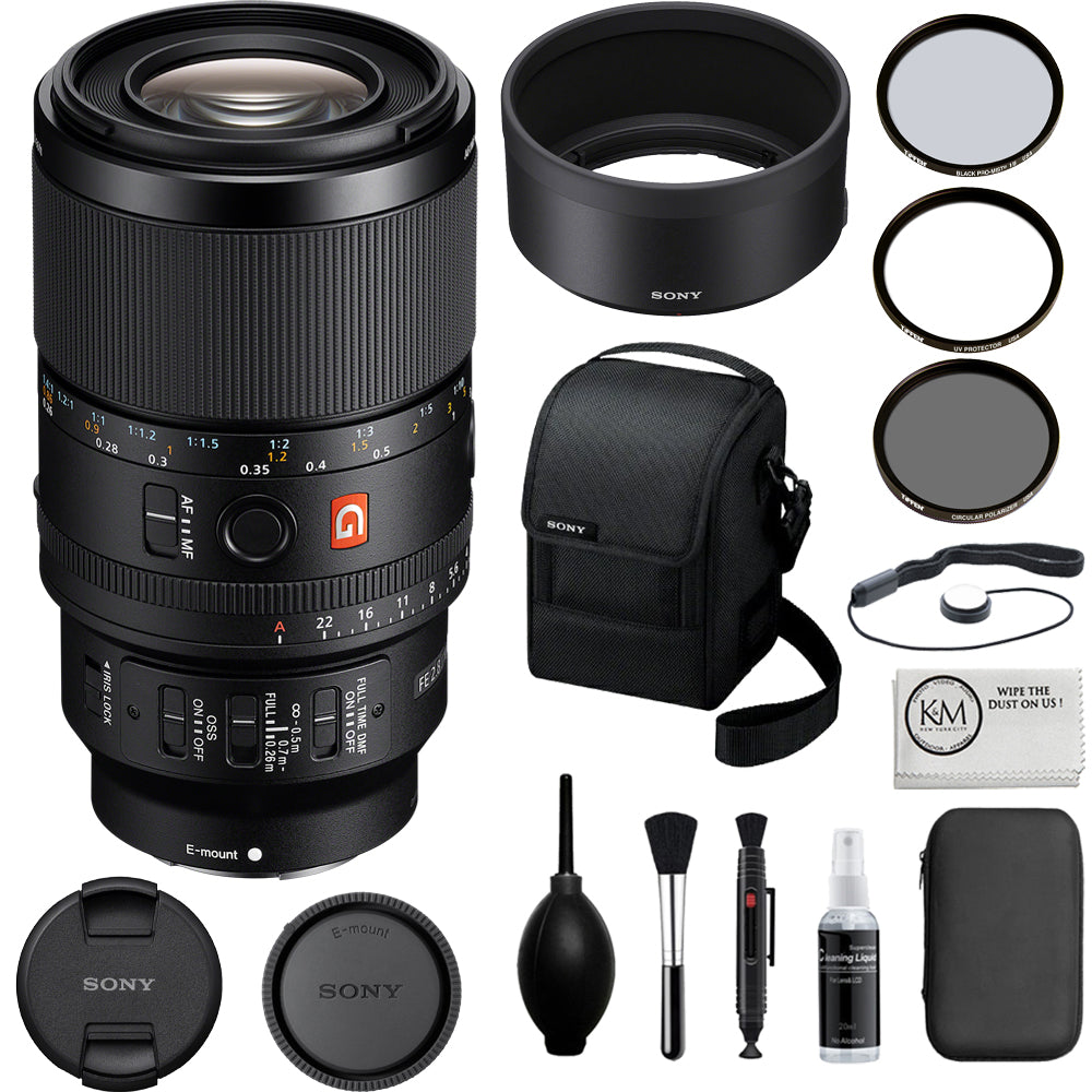 Sony FE 100mm f/2.8 Macro GM Lens Compatible with Sony E Mount (Full Frame) Bundle with Tiffen 67mm Filter Set (UV, CP & Black Pro Mist 1/8) + Lens Cap Keeper + Cleaning Kit + Cleaning Cloth (5 Items)