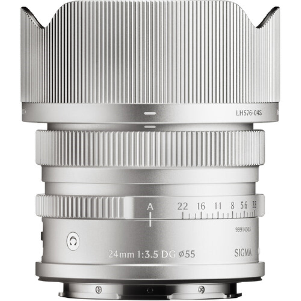Sigma 24mm f/3.5 DG Contemporary Lens Compatible with L-Mount (Full Frame) Silver Bundle with 55mm UV Filter + Lens Cap Keeper + Cleaning Kit + Cleaning Cloth (5 Items)