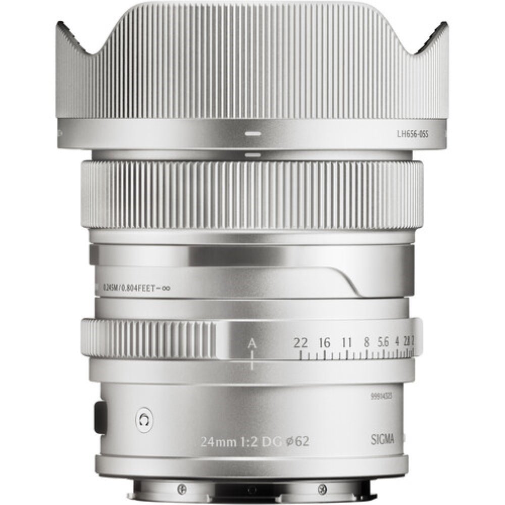 Sigma 24mm f/2 DG Contemporary Lens Compatible with L-Mount (Full Frame) Silver Bundle with 62mm UV Filter + Lens Cap Keeper + Cleaning Kit + Cleaning Cloth (5 Items)
