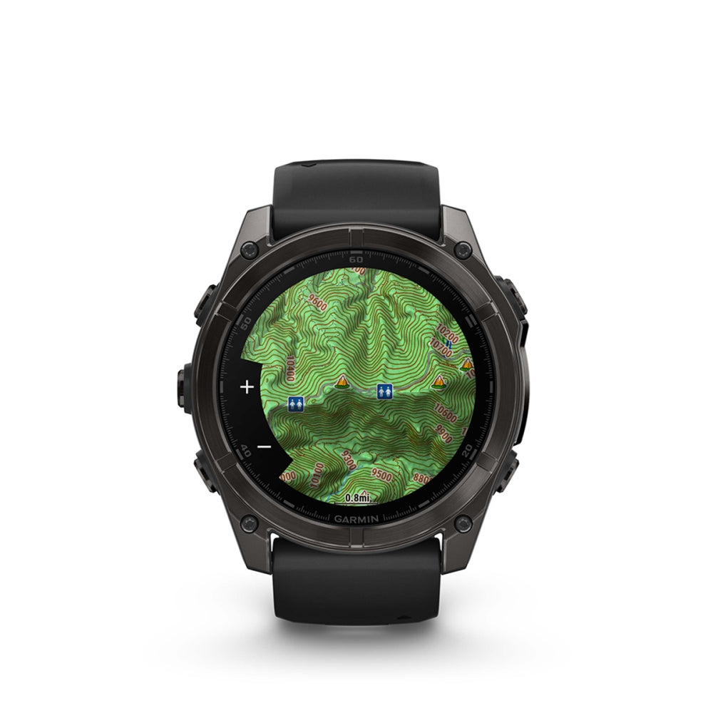 Garmin fenix 8 Sapphire 47mm AMOLED GPS Smartwatch | Carbon Gray with Black/Pebble Gray Band
