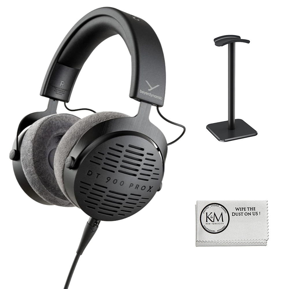 Beyerdynamic DT 900 PRO X Open-Back Studio Headphones Bundle with Headphones Stand + Microfiber Cleaning Cloth (3 Items)