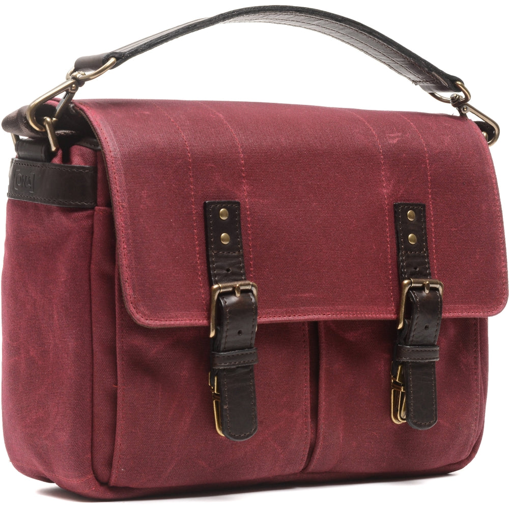 ONA Prince Street Camera Messenger Bag | Crimson, Waxed Canvas