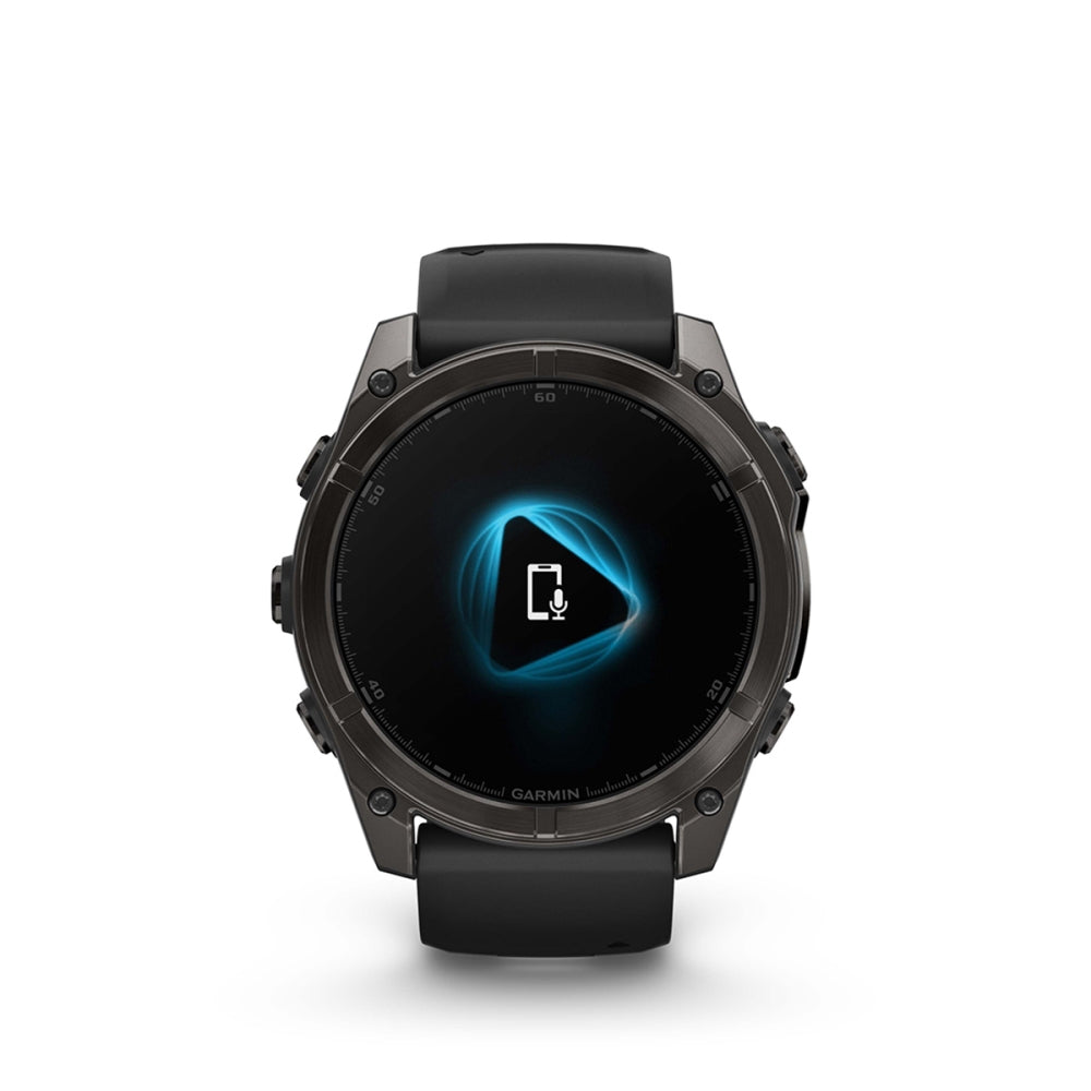 Garmin fenix 8 Sapphire 47mm AMOLED GPS Smartwatch | Carbon Gray with Black/Pebble Gray Band