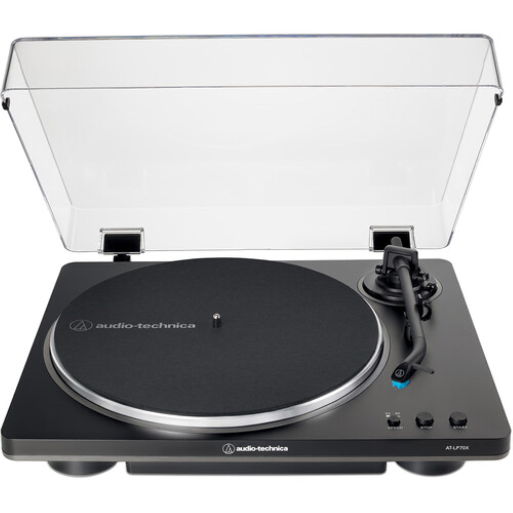 Audio-Technica Consumer AT-LP70X Fully Automatic Belt-Drive Turntable | Black and Gray