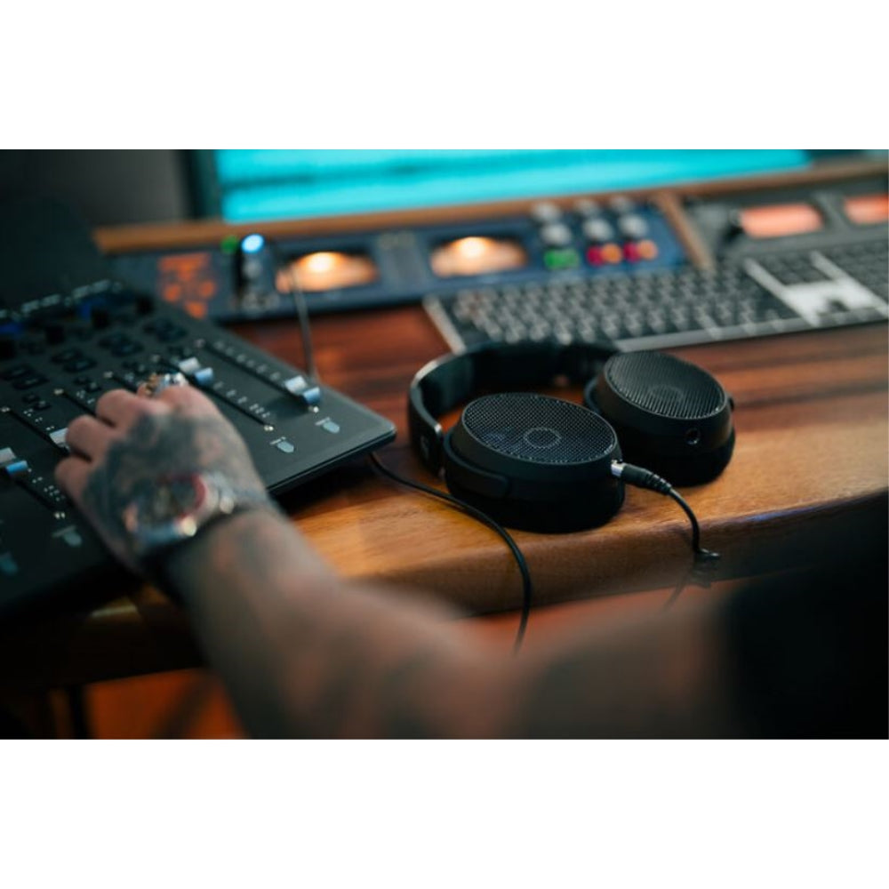 Sennheiser HD-490 PRO Plus Professional Reference Open-Back Studio Headphones Bundle with USB-C Headphone Adapter w/ Built-In DAC + Headphones Stand + Cleaning Cloth (4 Items)