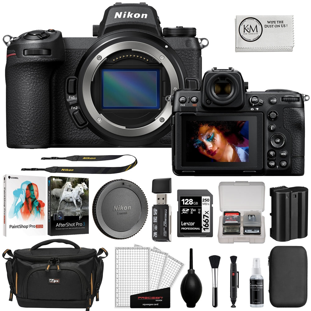 Nikon Z 6II Mirrorless Digital Camera | Body Bundle with 128GB Memory Card + Corel Photo Bundle + Card Case + Card Reader + Camera Bag + Cleaning Kit (10 Items)