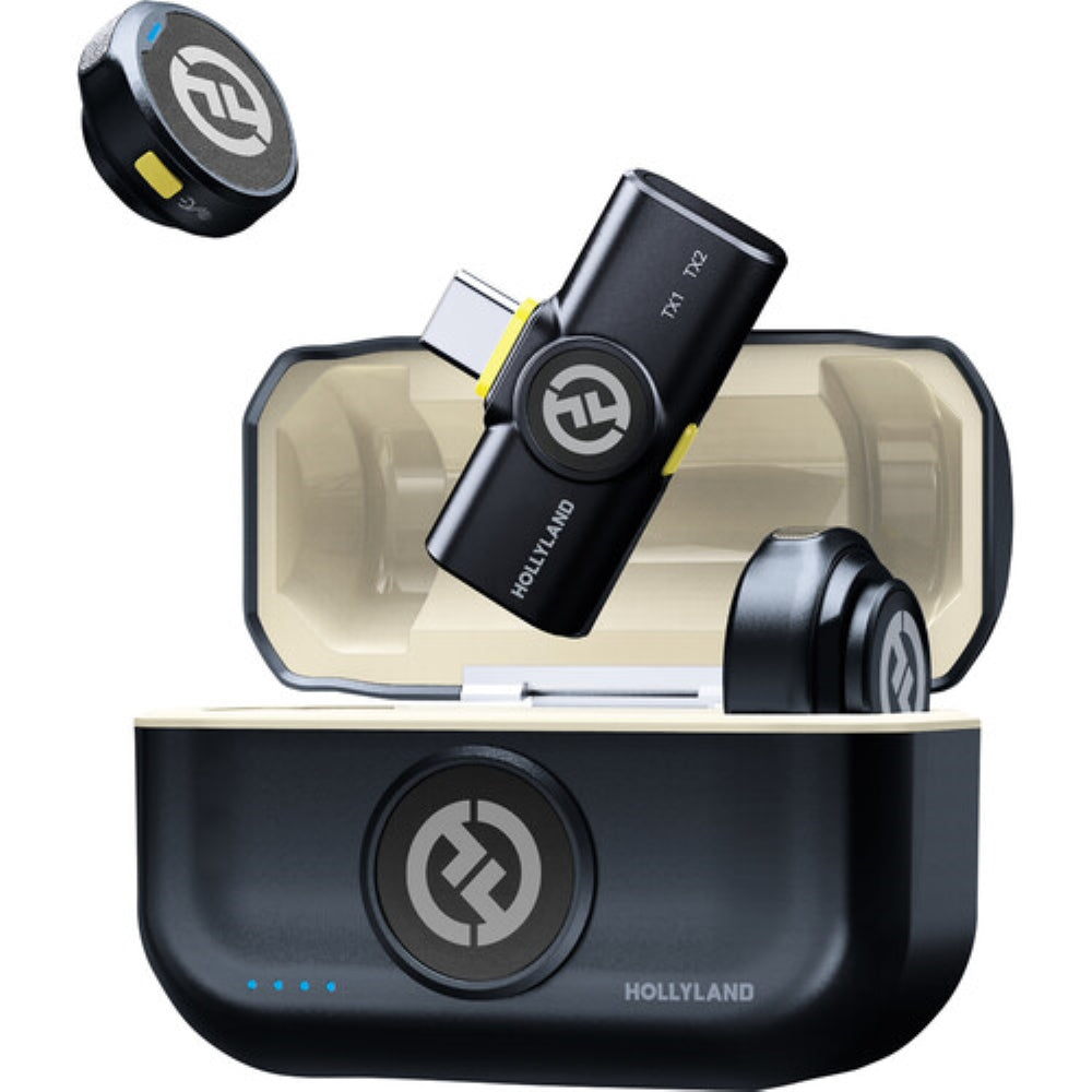 Hollyland LARK M2 DUO 2-Person Wireless Microphone System with USB-C Connector | 2.4 GHz, Shine Charcoal