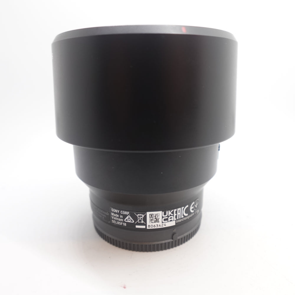 Used Sony 85mm FE f/1.8 Full Frame Lens | Black | U9+