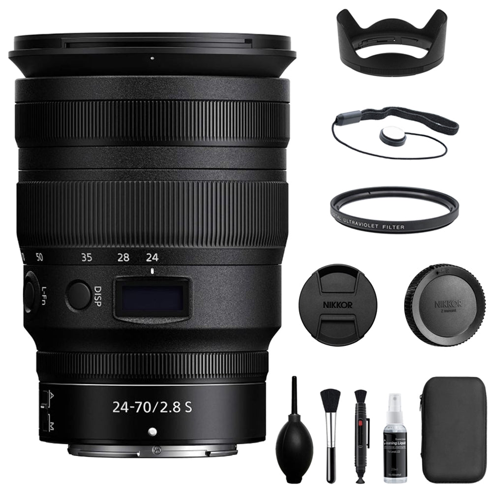 Nikon NIKKOR Z 24-70mm f/2.8 S Lens Compatible with Nikon Z-Mount (Full Frame) Bundled with UV Filter + Lens Cap Keeper + Cleaning Kit + Cleaning Cloth (5 Items)