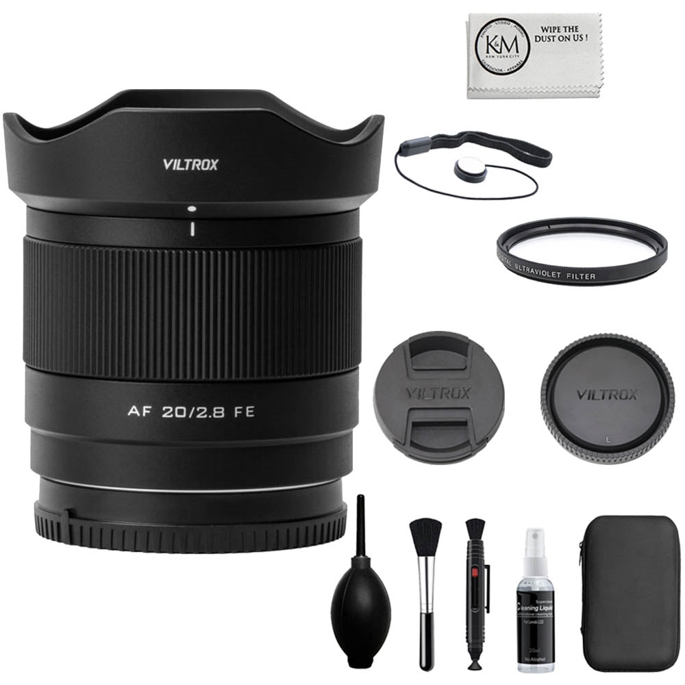 Viltrox AF 20mm f/2.8 Lens Compatible with Nikon Z Mount Bundle with UV Filter + Lens Cap Keeper + Cleaning Kit + Cleaning Cloth (5 Items)