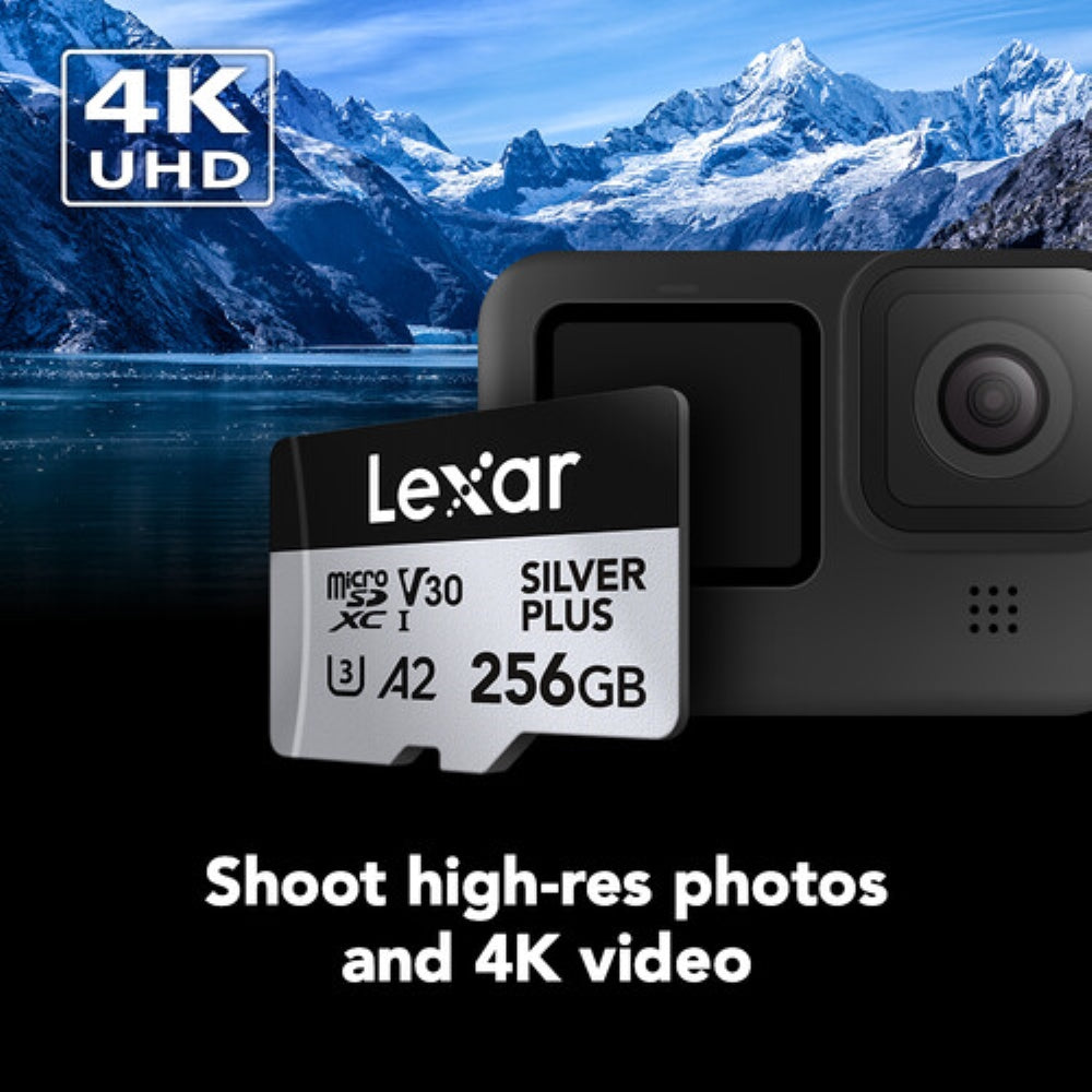 Lexar 256GB Professional SILVER PLUS UHS-I microSDXC Memory Card with SD Adapter