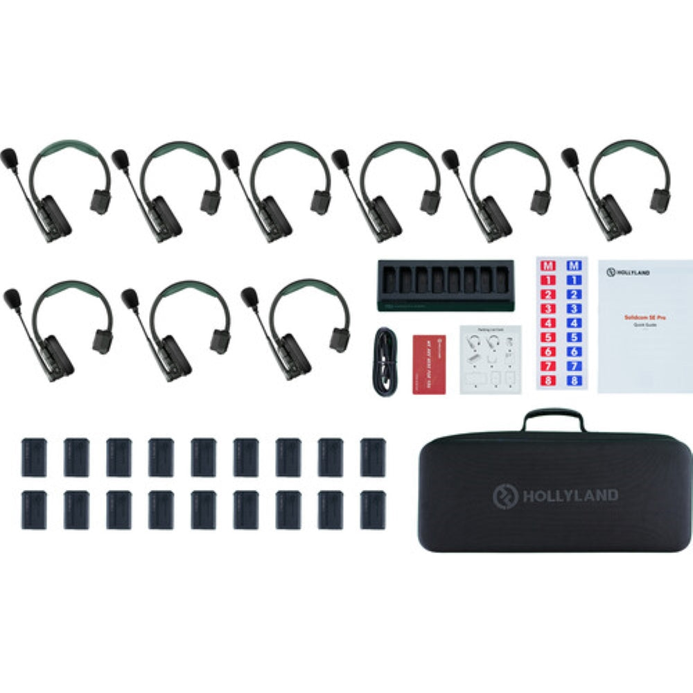 Hollyland Solidcom SE Pro 9S 9-Person Full-Duplex Single-Ear Headset Intercom System | 1.9 GHz