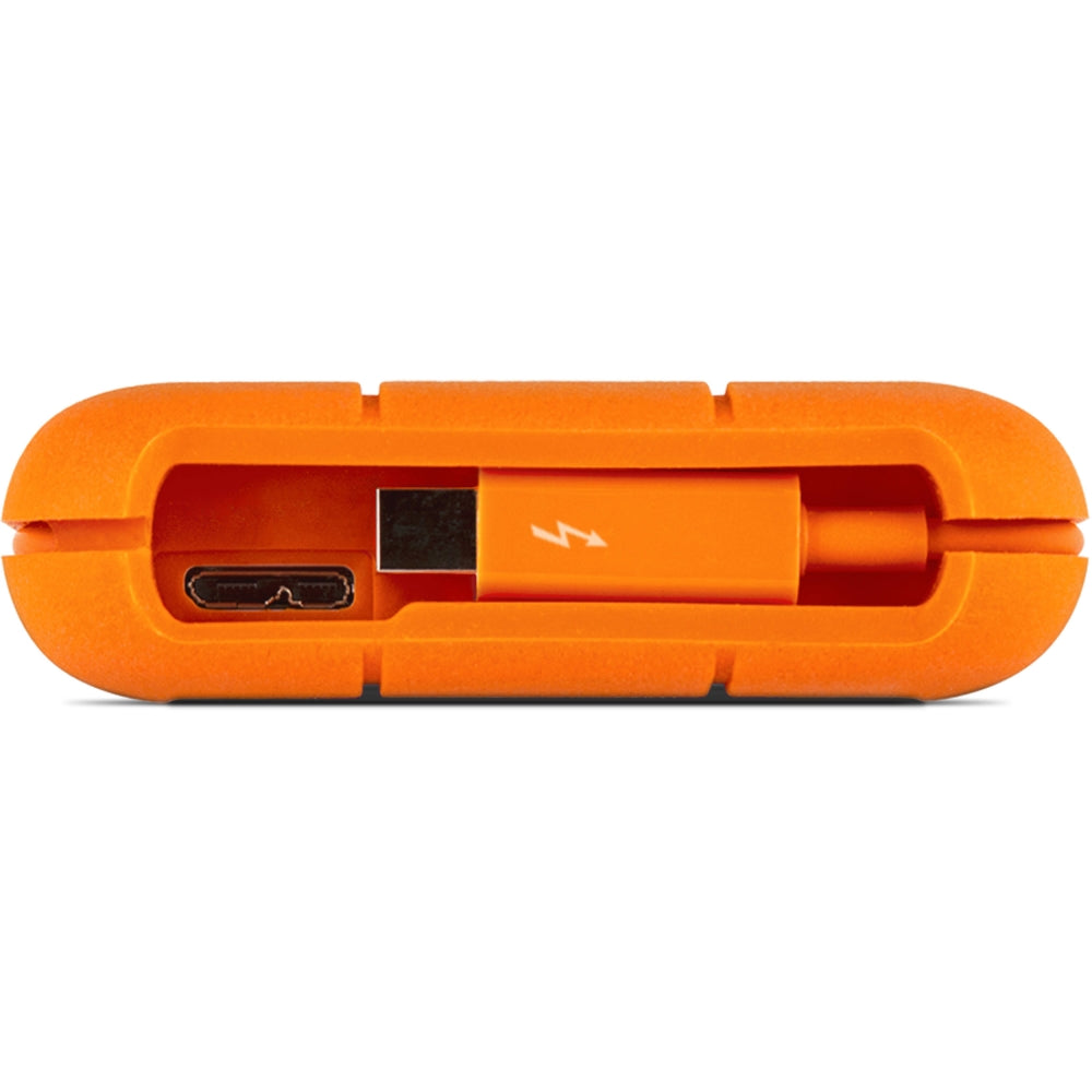 LaCie Rugged 1TB SSD Portable Hard Drive with Integrated Thunderbolt Cable & USB 3.0 Port