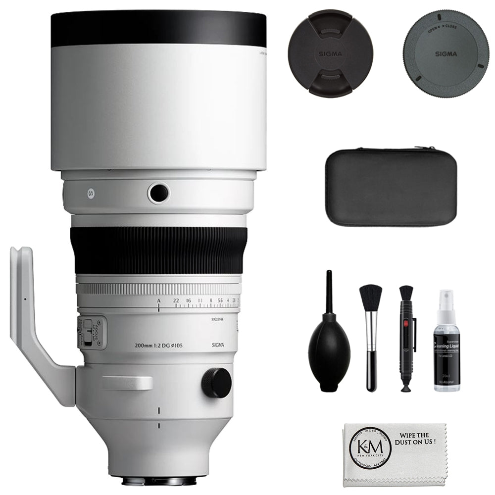 Sigma 200mm f/2 DG OS Sports Lens Compatible with Sony E Mount (Full-Frame) Bundle with Cleaning Kit + Cleaning Cloth (3 Items)