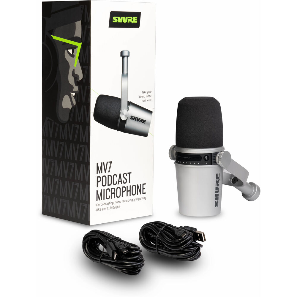 Shure MV7 Podcast Microphone | Silver