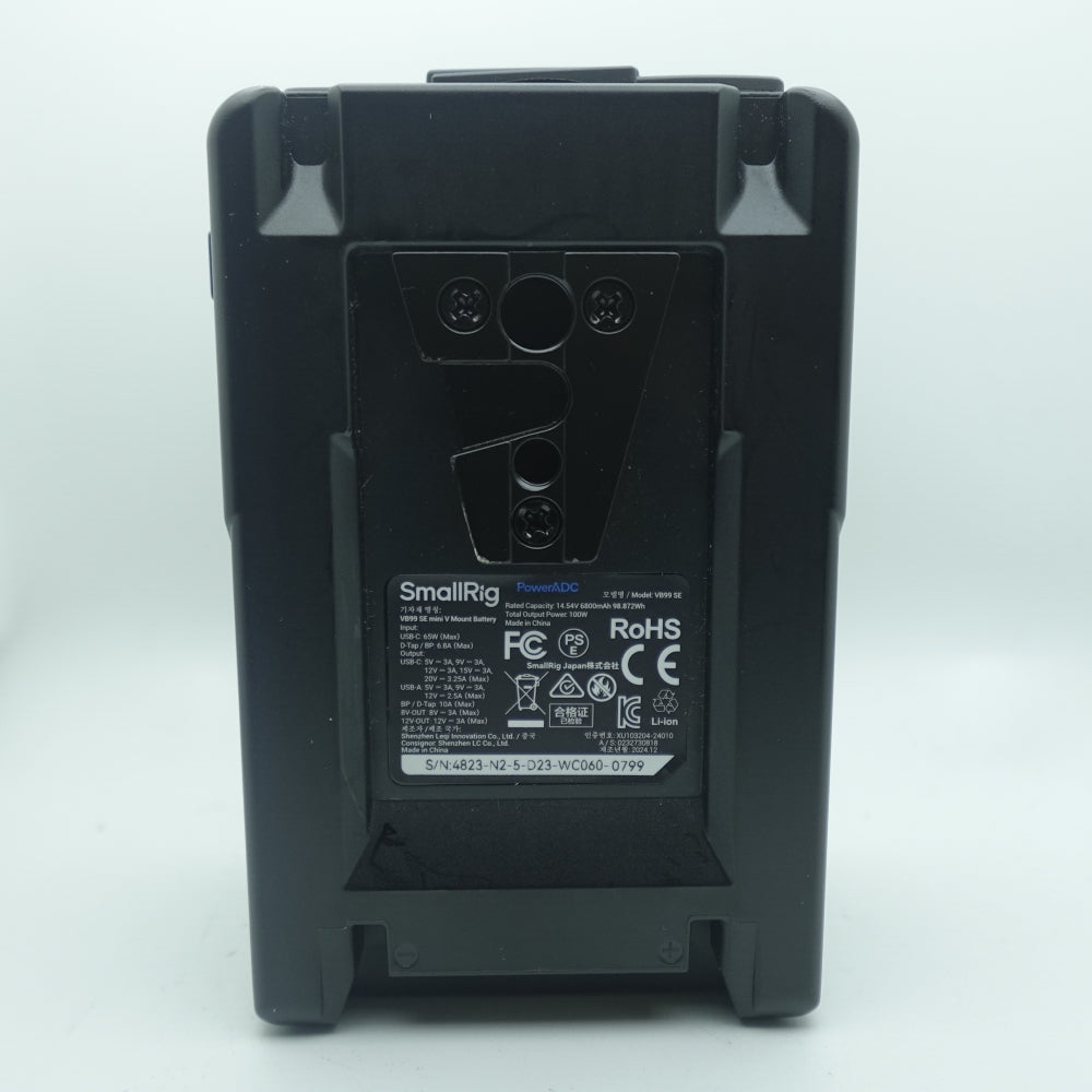 Used SmallRig VB99 Mini Rechargeable V-Mount Battery with 15mm Dual Rod Clamp & Battery Plate | Black & Red | U8