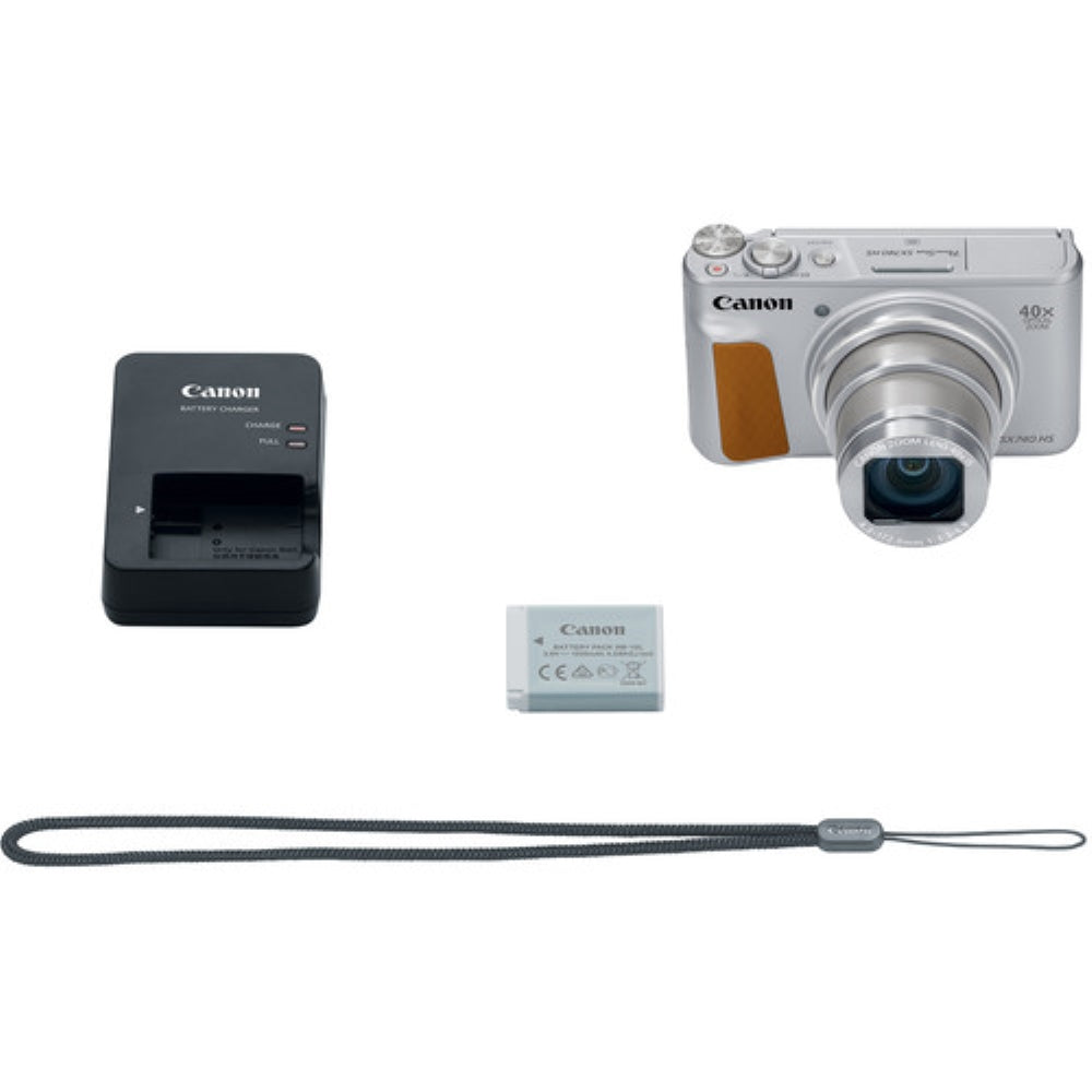 Canon PowerShot SX740 HS Digital Camera | Silver Bundled with 64GB Memory Card + Digital Camera Pouch + Cleaning Kit - Blower, Lens Pen, Brush & Case (4 Items)