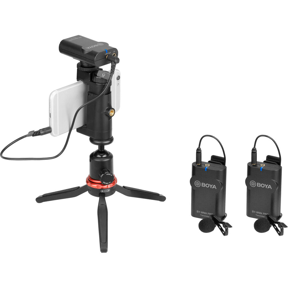 BOYA BY-WM4 PRO-K2 Two-Person Digital Camera-Mount Wireless Omni Lavalier Microphone System | 2.4 GHz