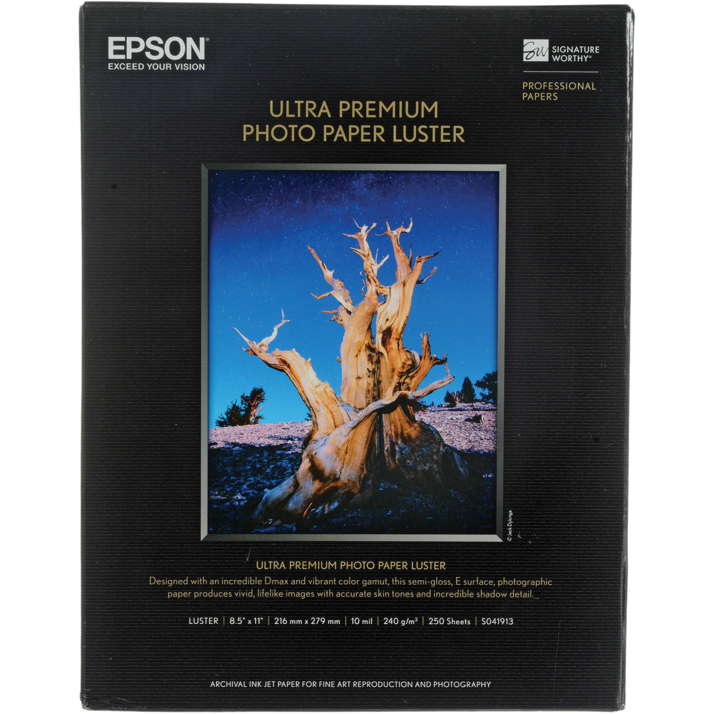 Epson Ultra Premium Luster Photo Paper | 8.5 x 11", 250 Sheets