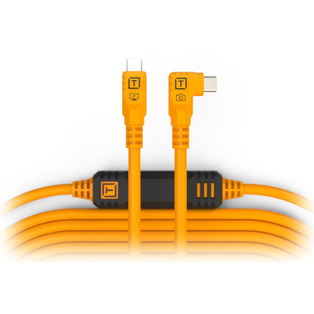 Tether Tools TetherPro Optima 10G TetherBoost Locking USB-C Extension Cable | 16', High-Visibility Orange