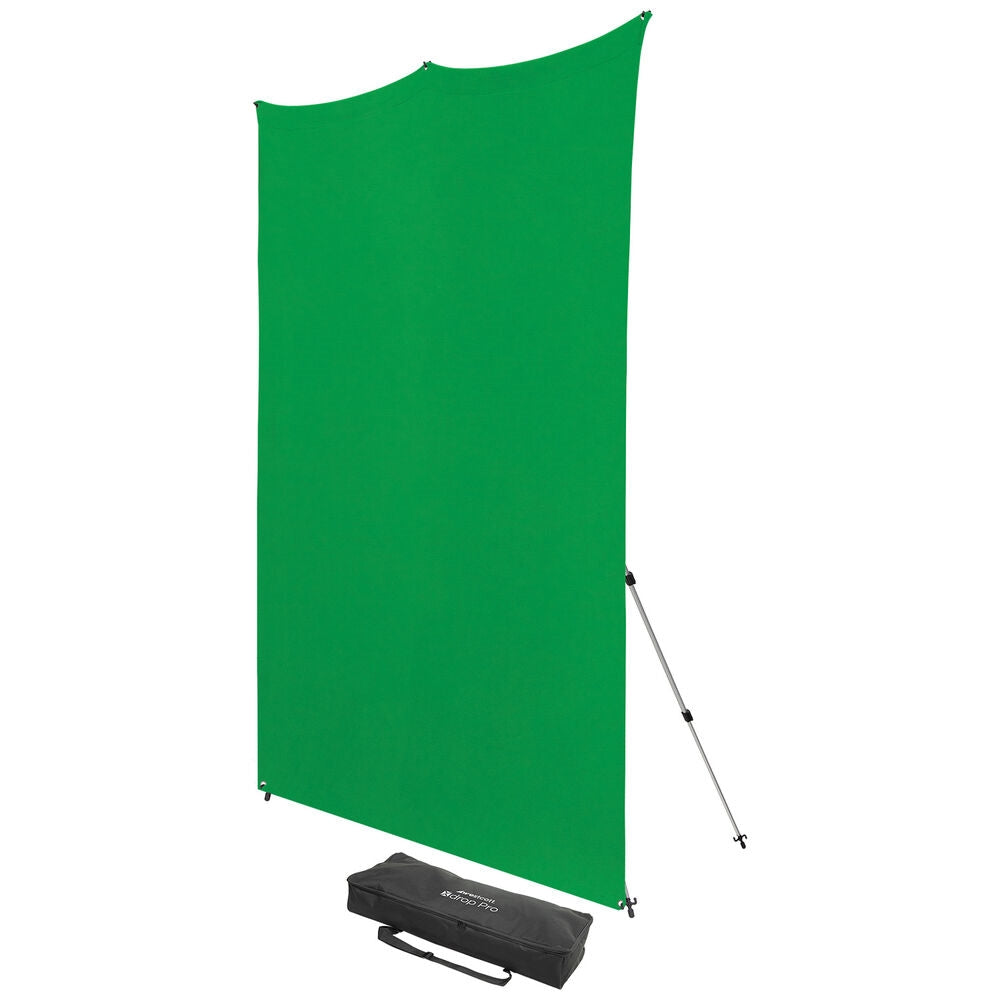 Westcott X-Drop Pro Water-Resistant Backdrop Kit | Chroma-Key Green, 8 x 8'