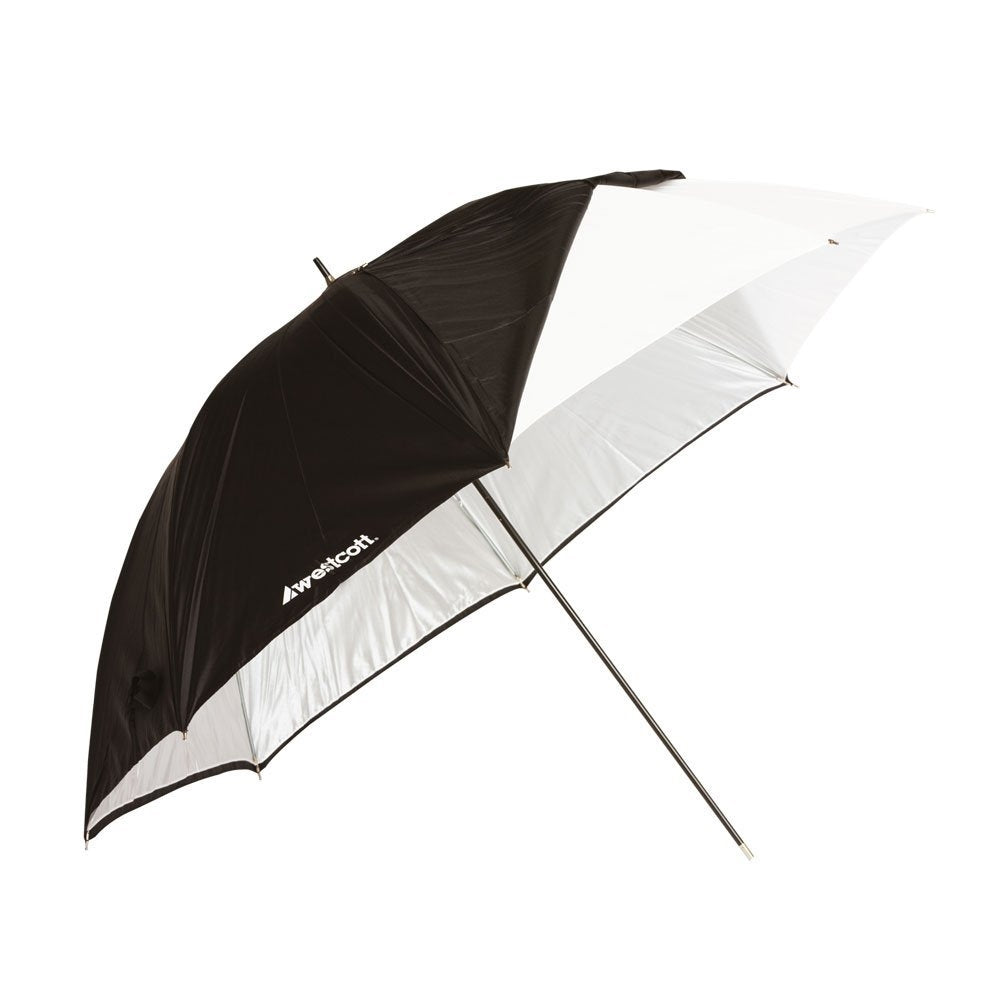 Westcott 32-Inch Optical White Satin with Removable Black Cover Umbrella