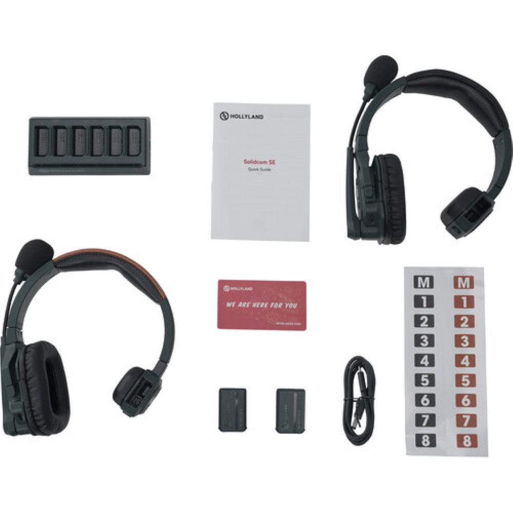Hollyland Solidcom SE Global 2S 2-Person Full-Duplex Single-Ear Noise-Canceling Headset Intercom System | 2.4 GHz