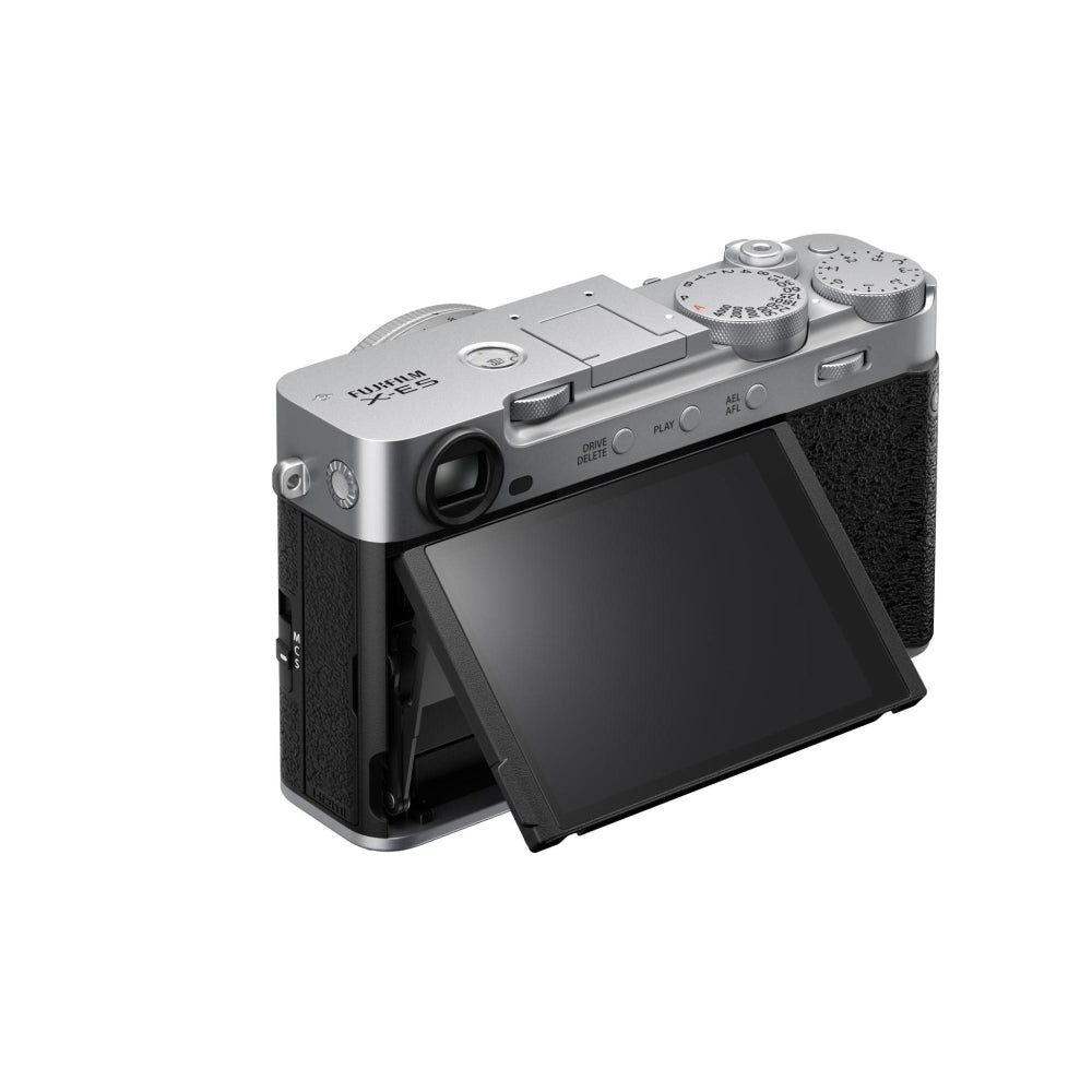 FUJIFILM X-E5 Mirrorless Camera (Silver) Bundle with Viltrox AF 35mm f/1.7 XF Lens + UV Filter + 64GB Memory Card + Memory Card Case + Battery Charger + Camera Bag + Cleaning Kit (12 Items)