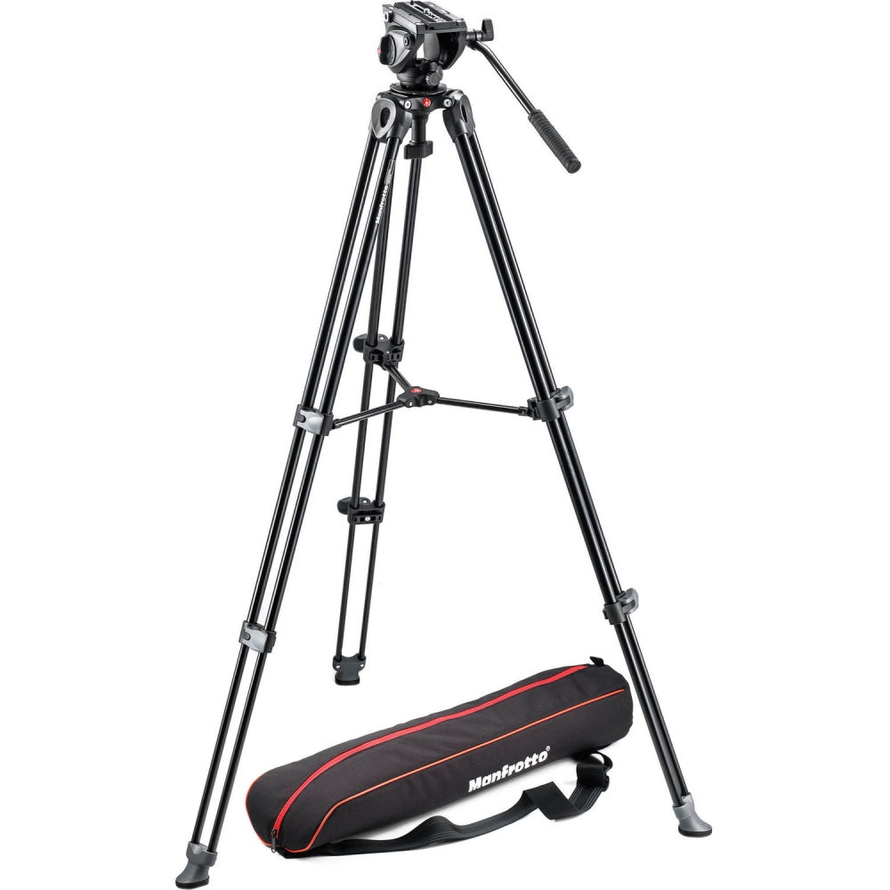 Manfrotto MVH500A Fluid Drag Video Head with MVT502AM Tripod and Carry Bag