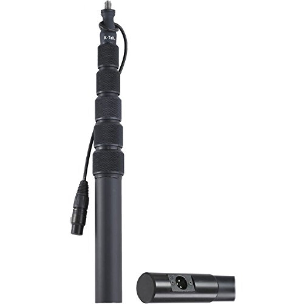 K-Tek KE-79CCR Traveler Aluminum Boompole with Internal Coiled XLR Cable | Right Angled