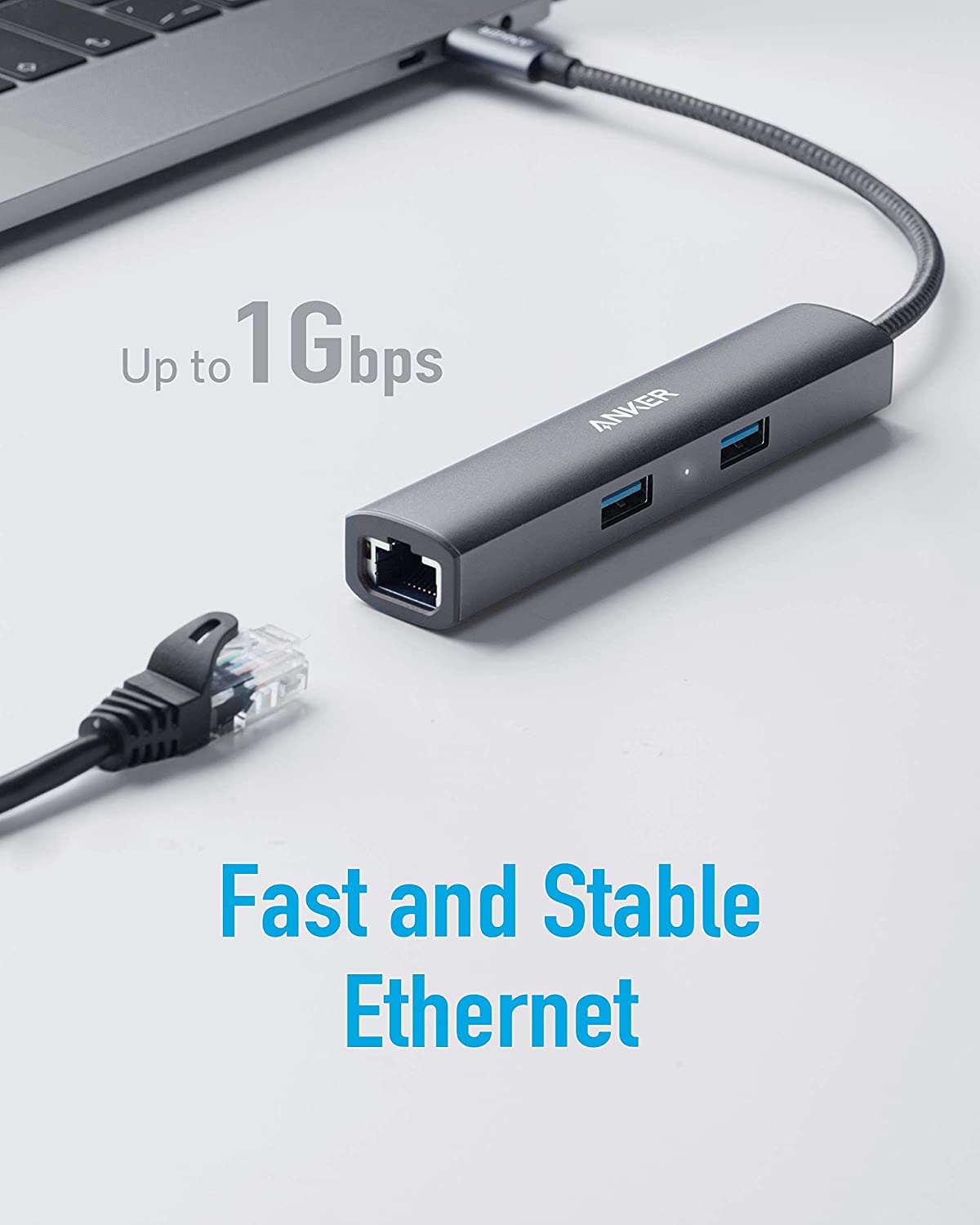 Anker 5-in-1 USB C Hub [Upgraded] with HDMI, Ethernet Port, 3 USB 3.0 Ports