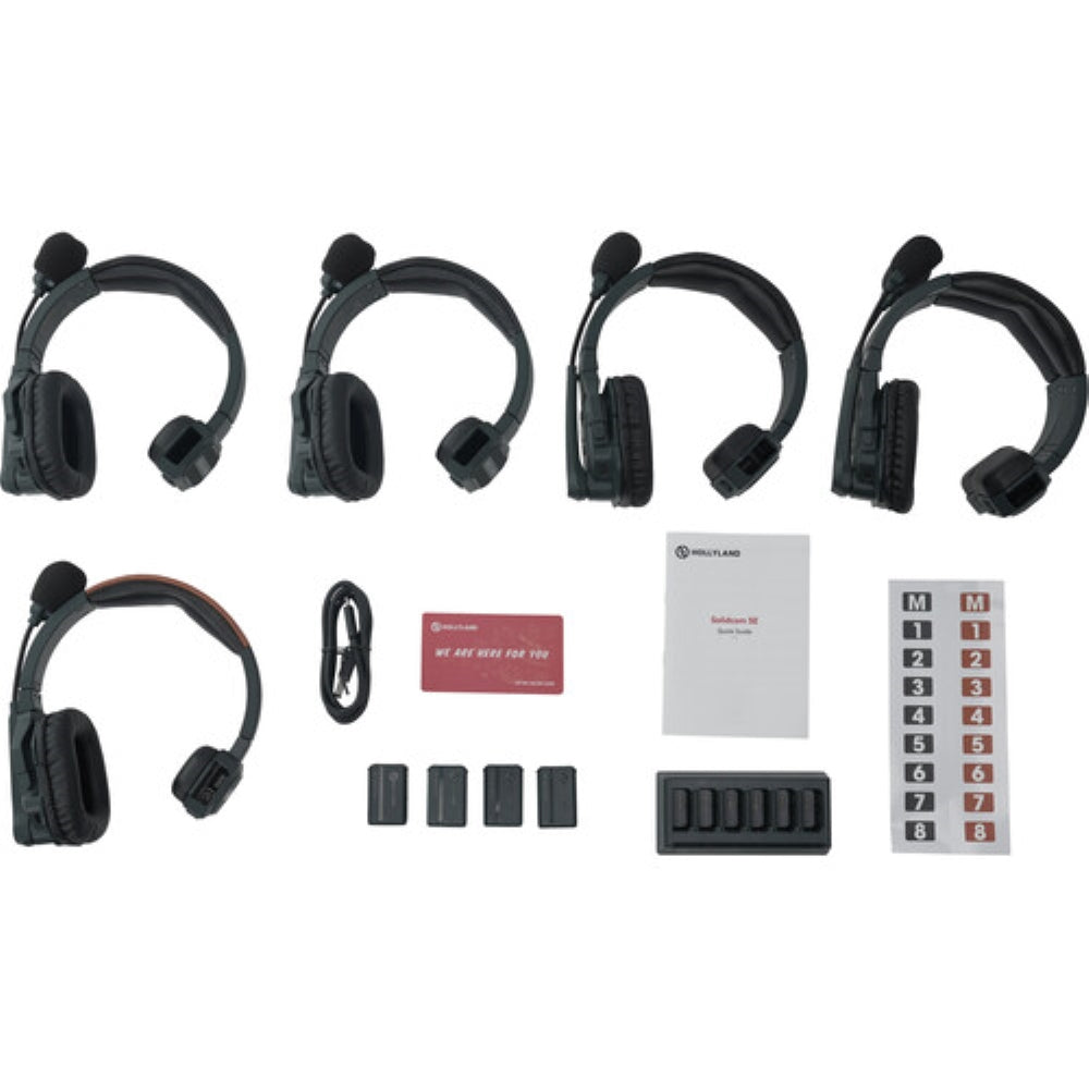 Hollyland Solidcom SE Global 5S 5-Person Full-Duplex Single-Ear Noise-Canceling Headset Intercom System | 2.4 GHz